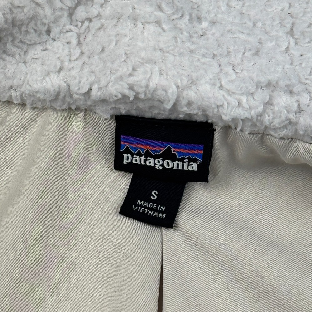 Patagonia Vest Women Small White Los‎ Gatos Fleece Full Zip Fuzzy Pocket 25215 - Picture 4 of 13